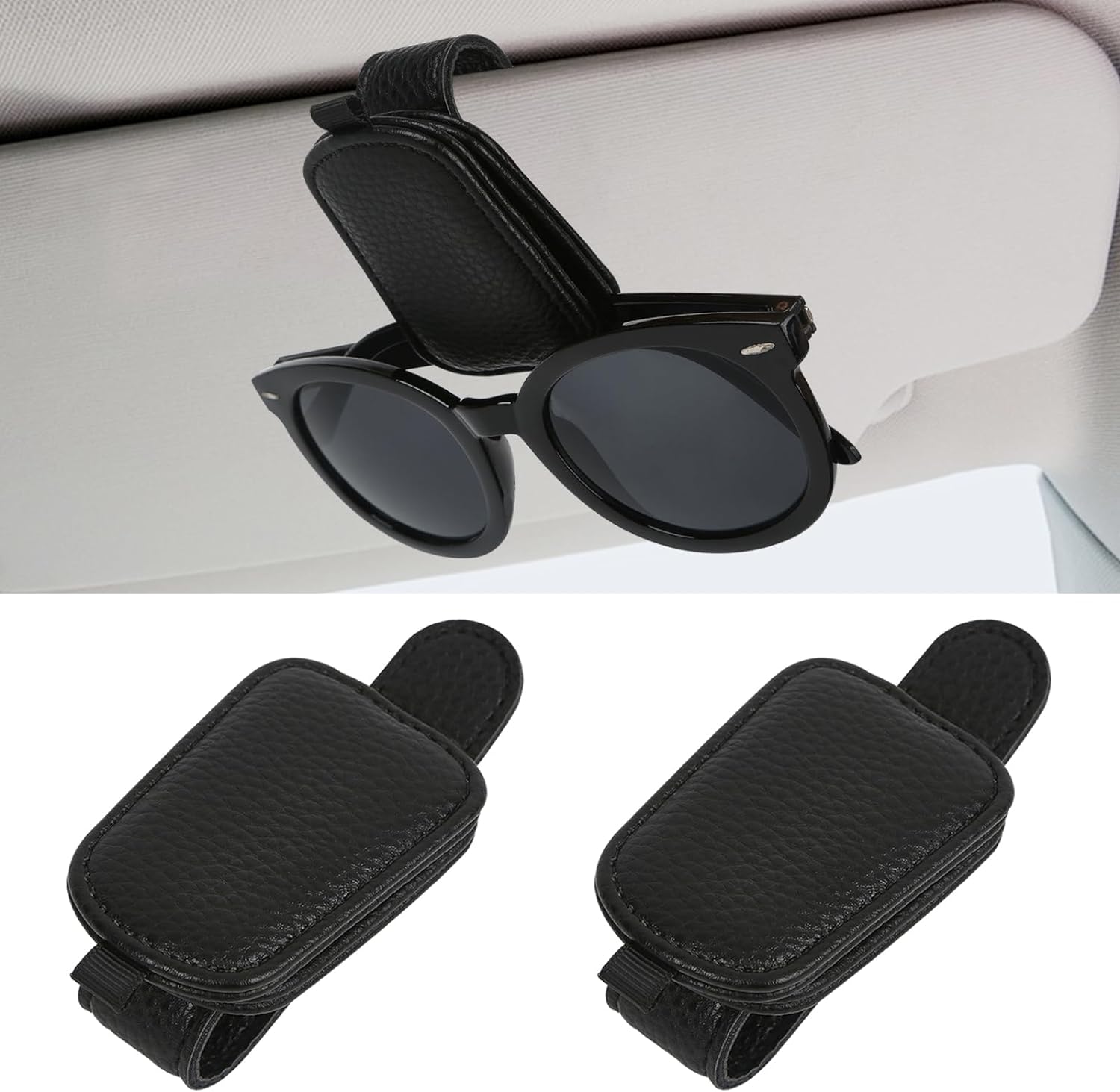 Soportes para gafas de sol para visera de coche