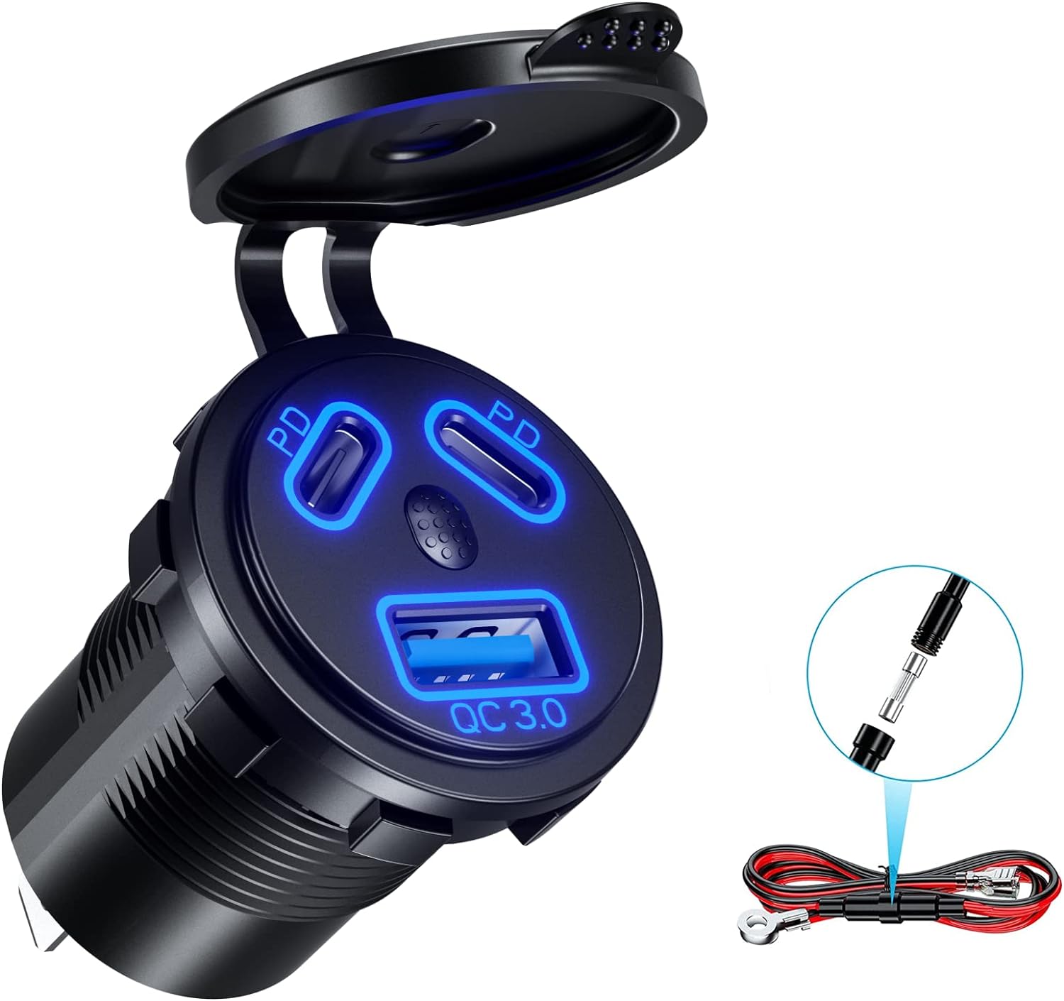 12V USB Outlet Quick Charge 3.0 USB Charger