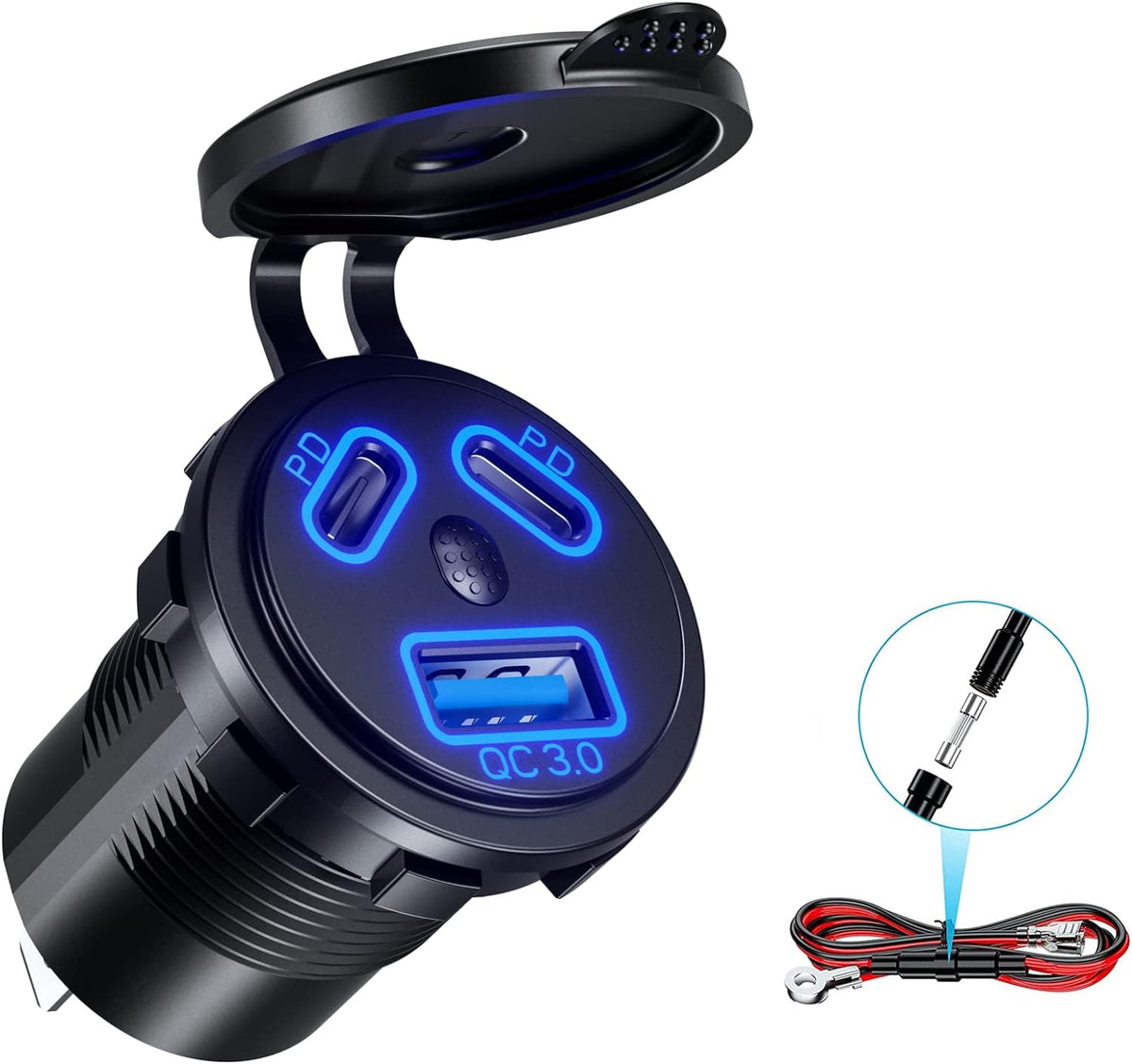 12V USB Outlet Quick Charge 3.0 USB Charger