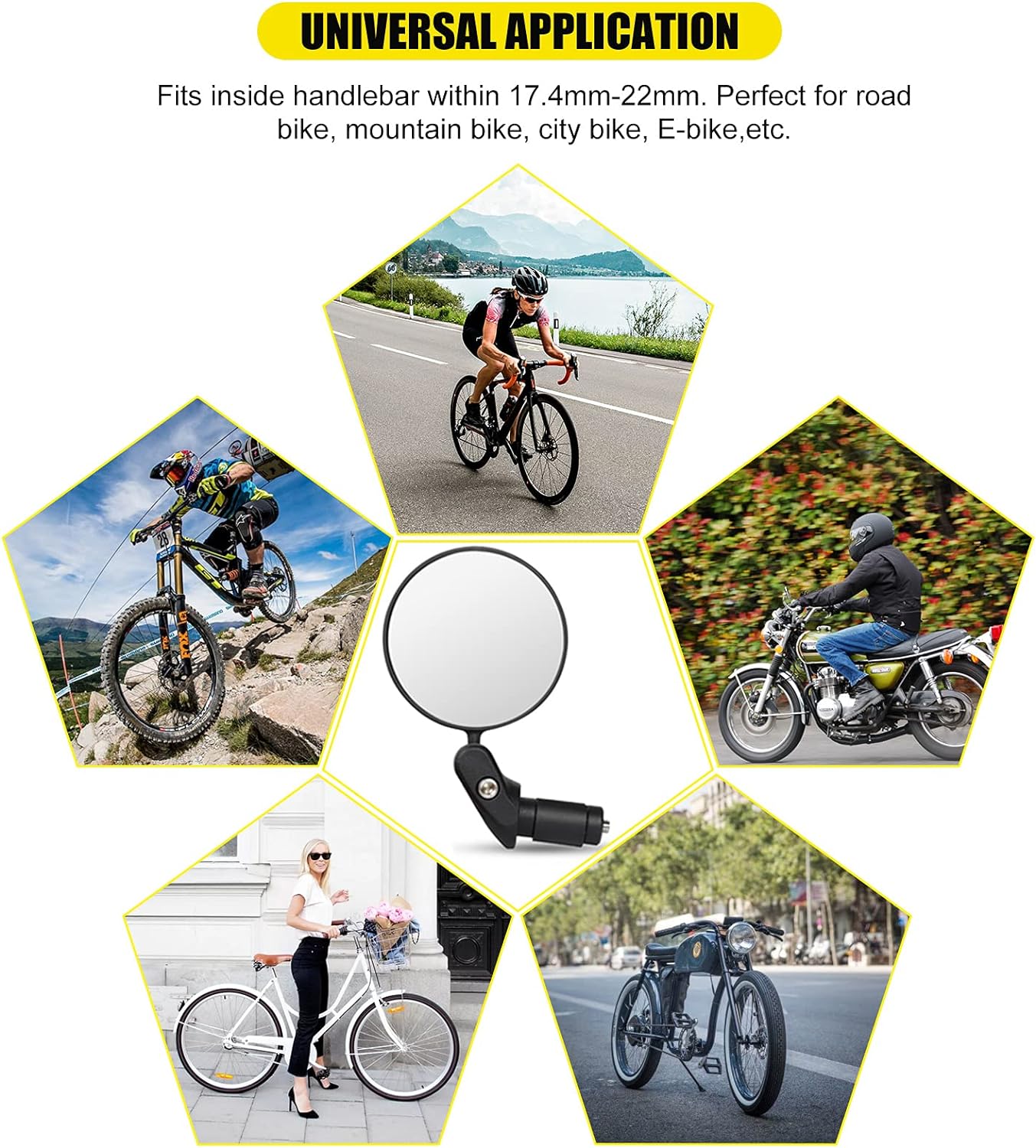 Bike Mirrors for Handlebars 2PCS