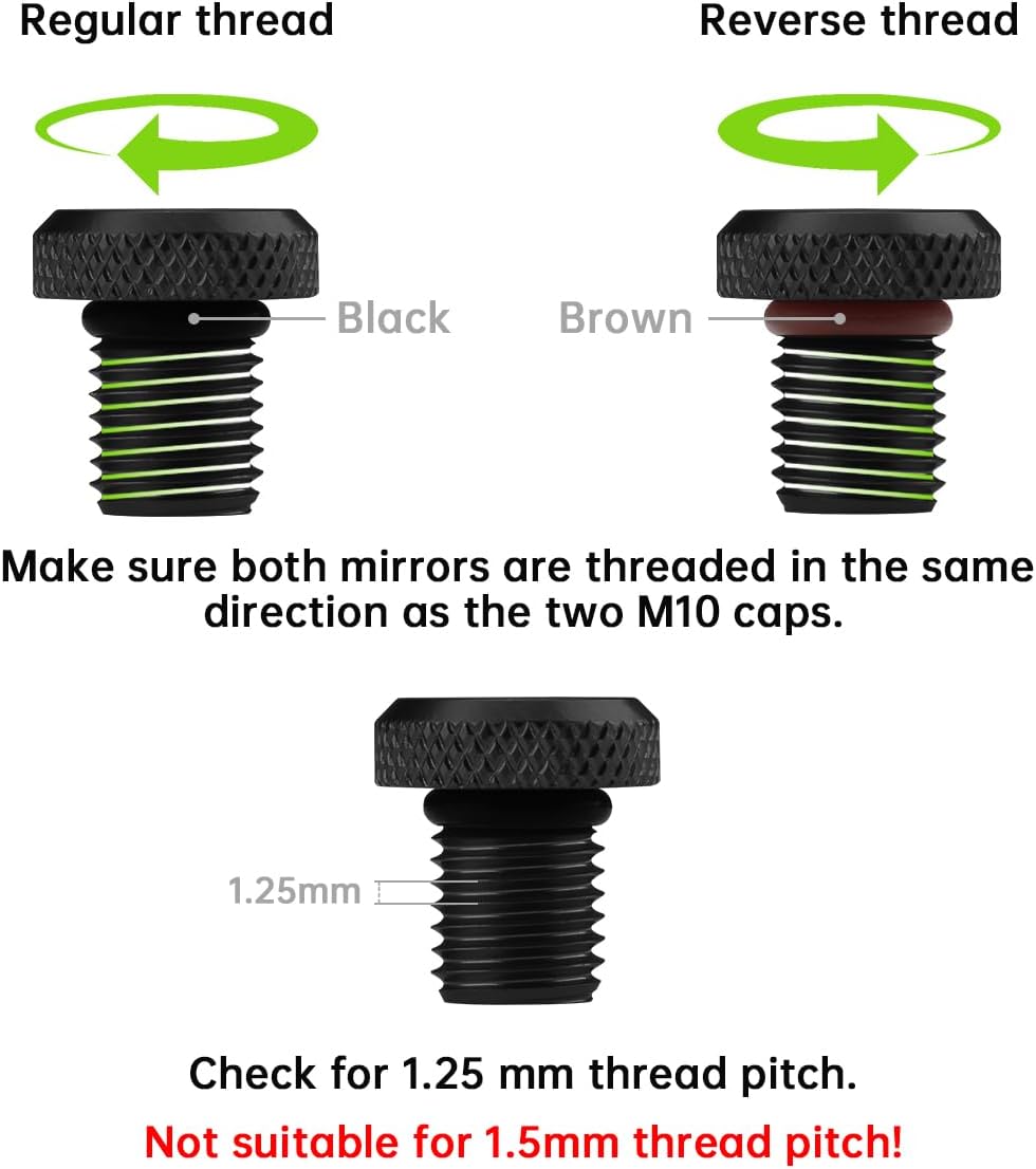 Motorcycle Mirror Hole Plug M10x1.25