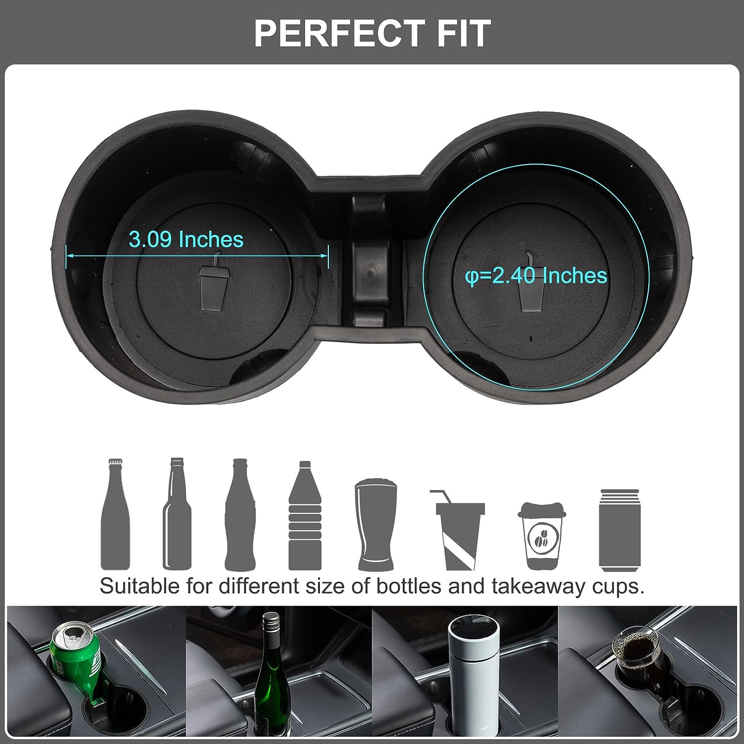 Inserto de portavasos para Tesla Model Y 2023