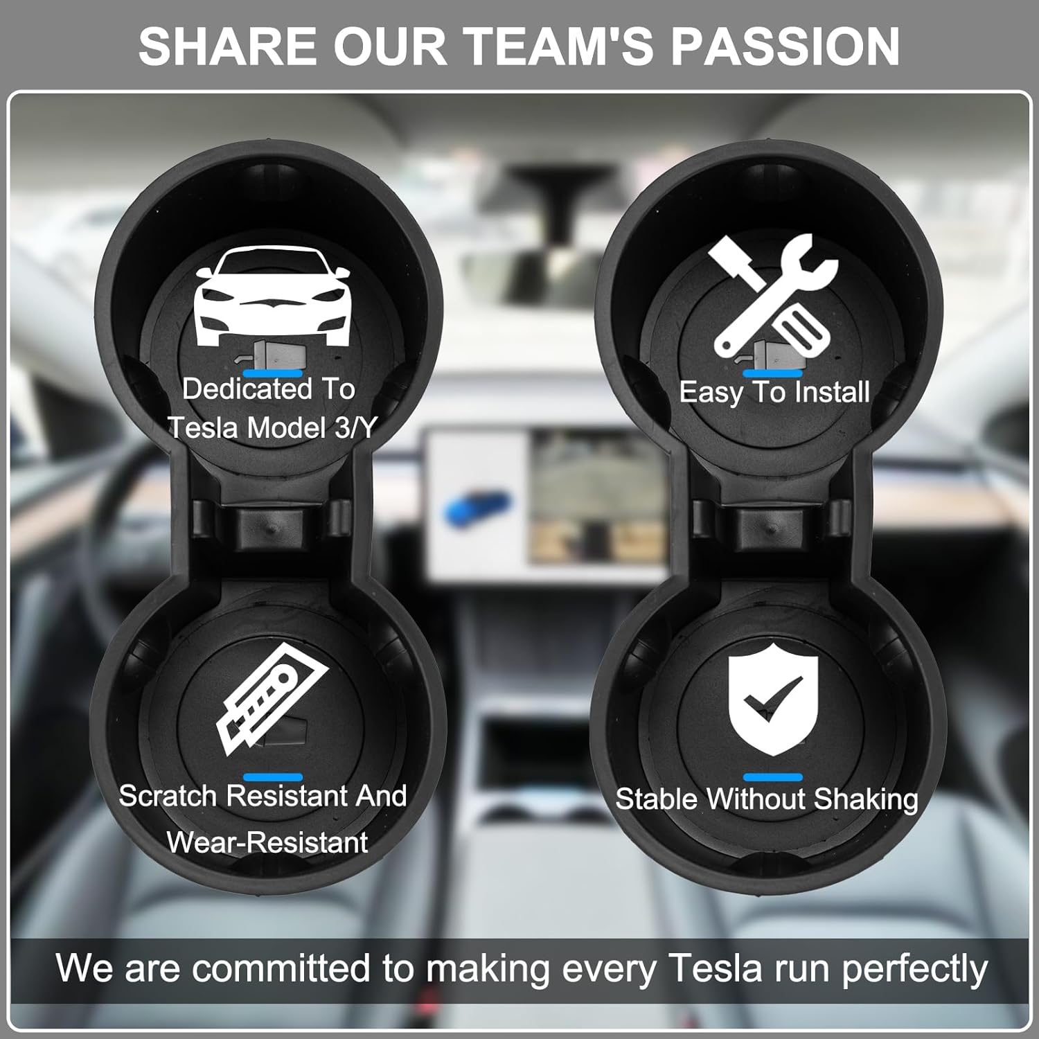 Inserto de portavasos para Tesla Model Y 2023