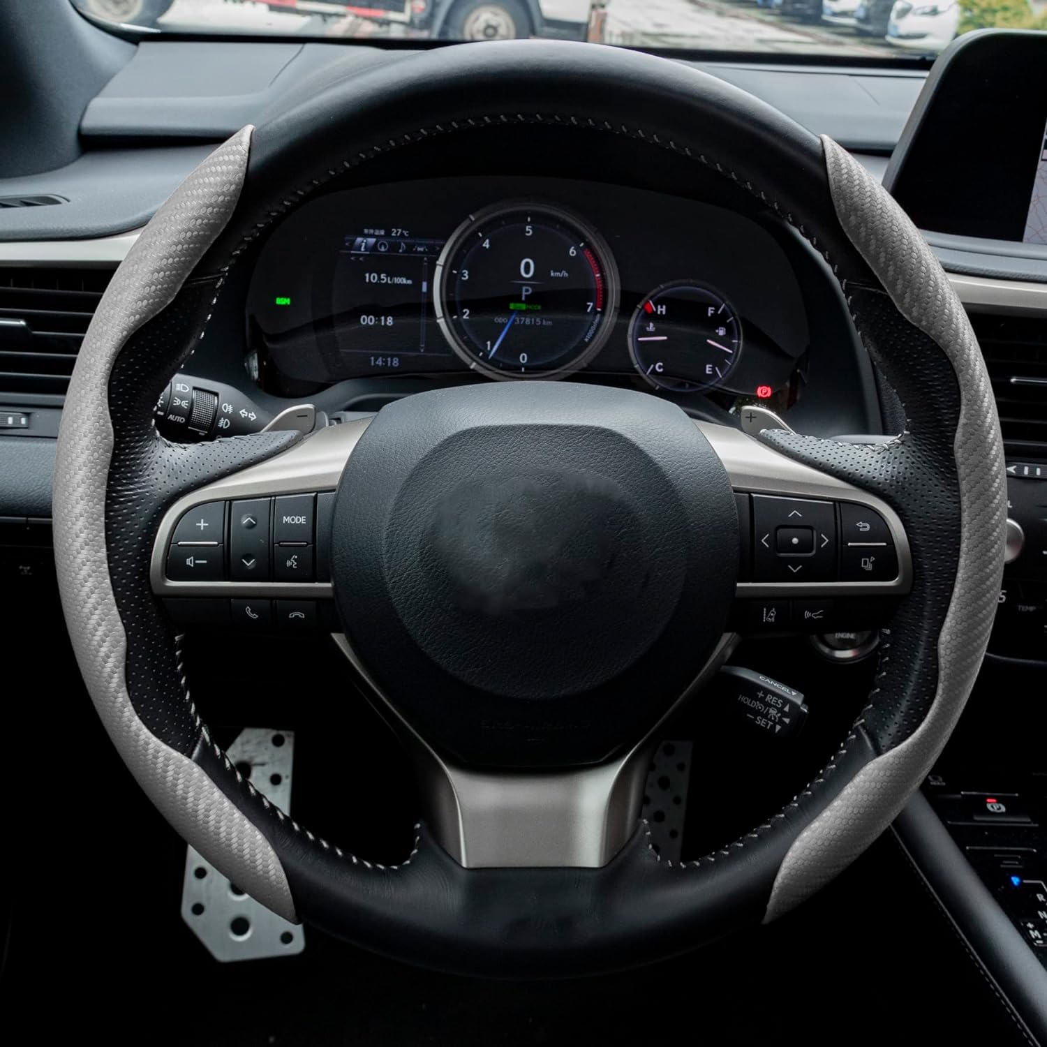 Car Carbon Fiber Anti-Skid Steering Wheel Cover