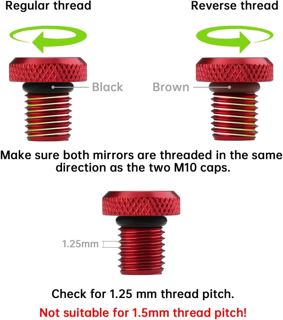 Motorcycle Mirror Hole Plug M10x1.25