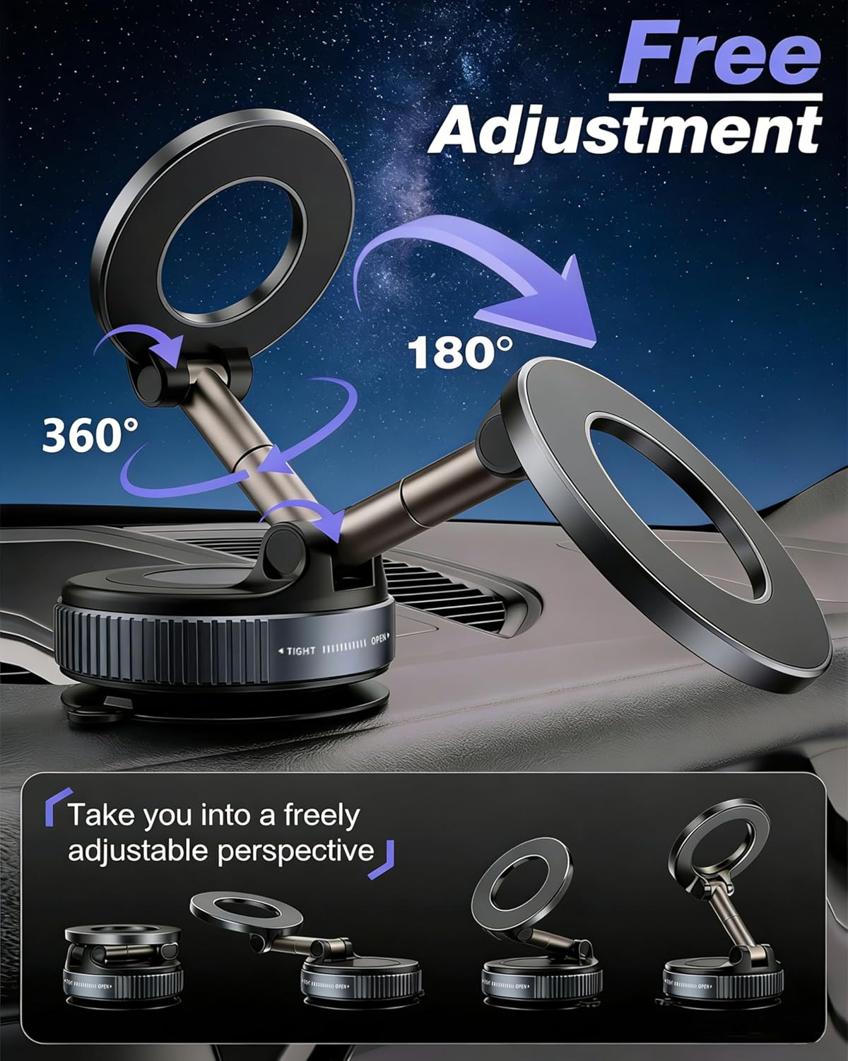 Vacuum Magnetic Phone Holder for Car