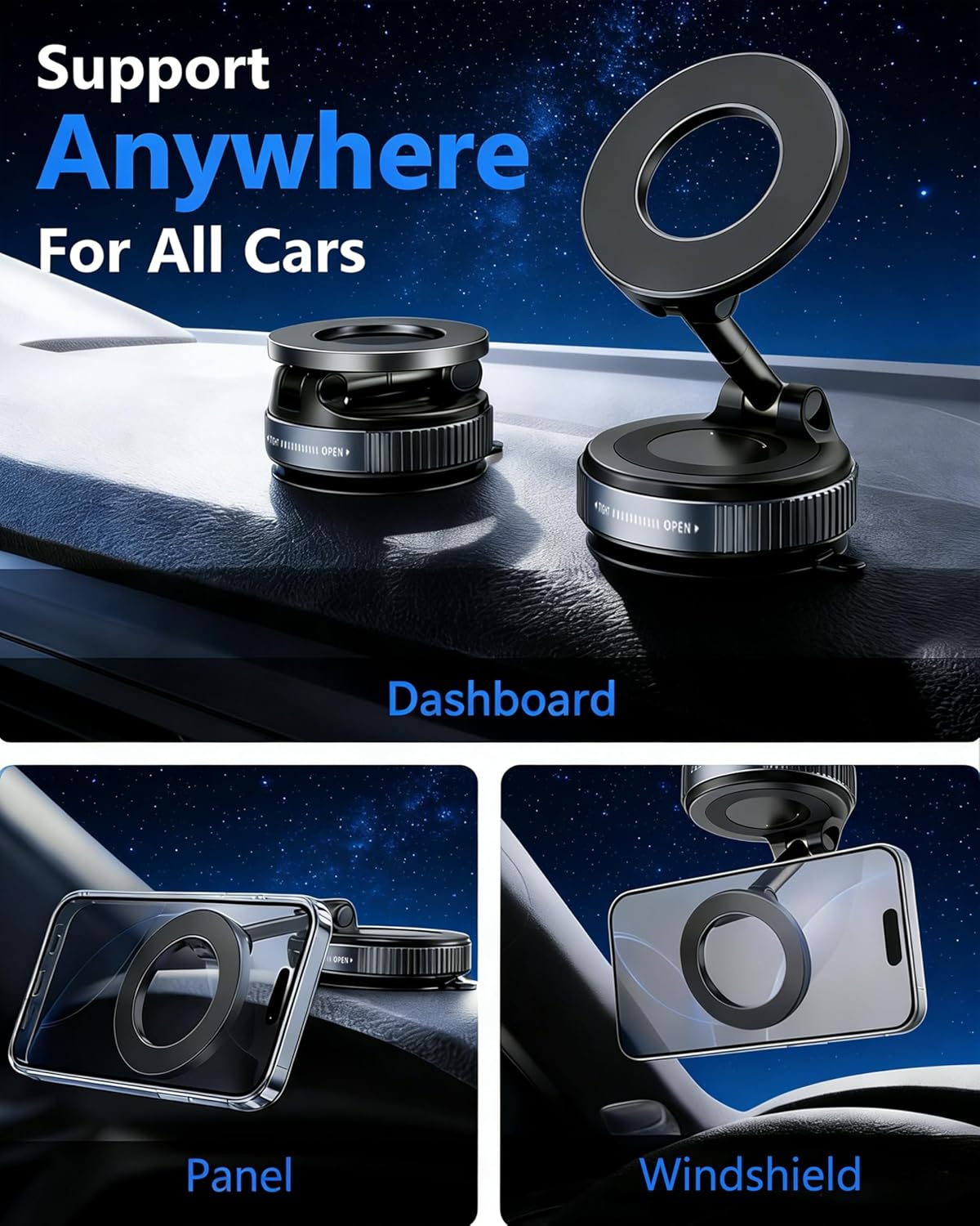 Vacuum Magnetic Phone Holder for Car