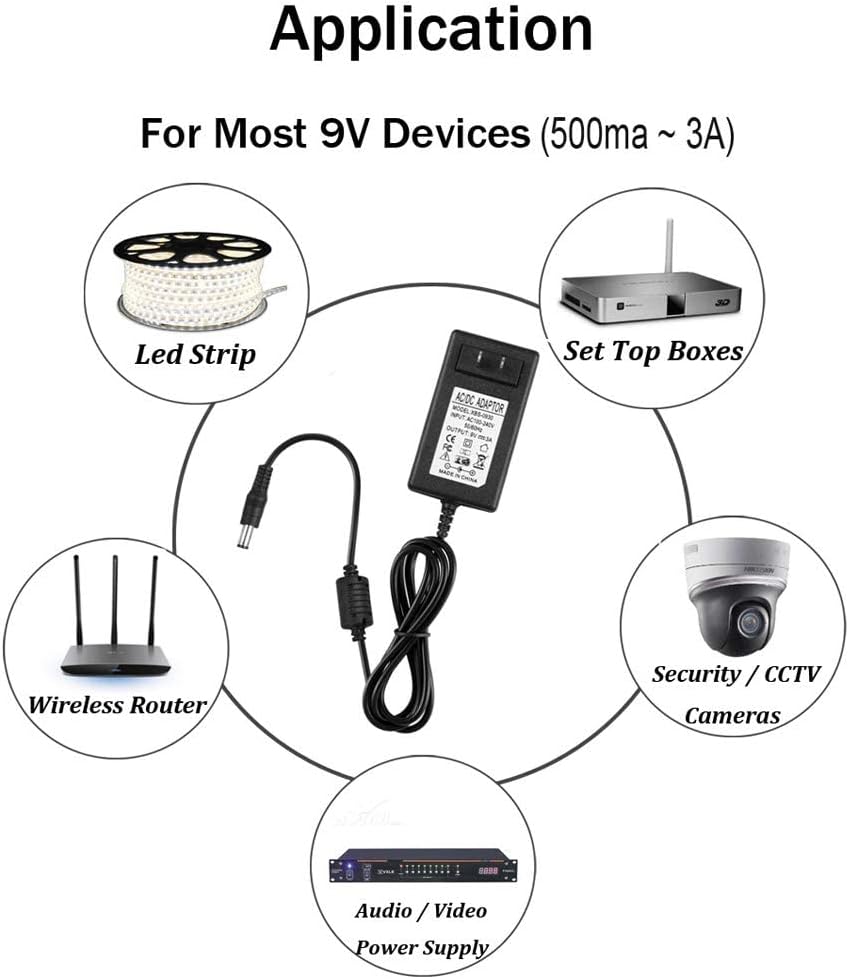 9V 3A DC Power Supply Adapter