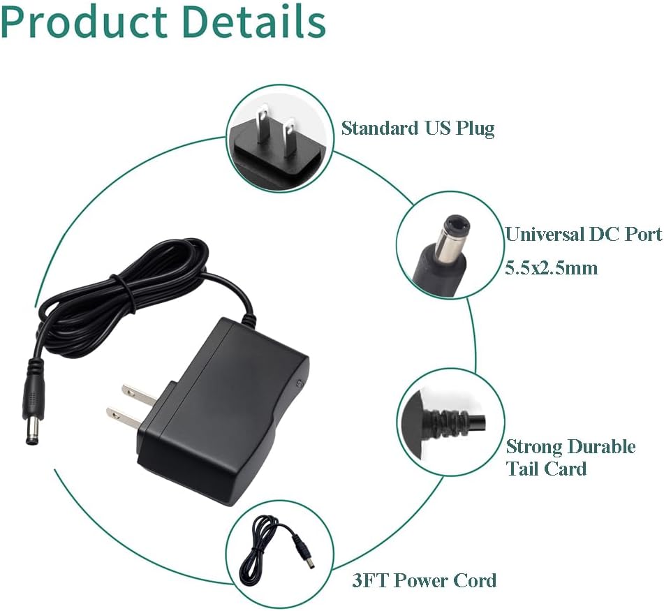 9V 1A Power Supply Adapter