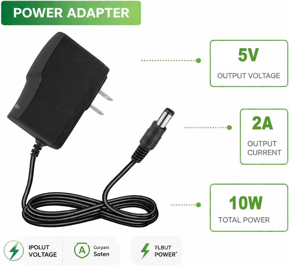 5V DC Power Supply 2A Wall AC Adapter Imagen secundaria del producto