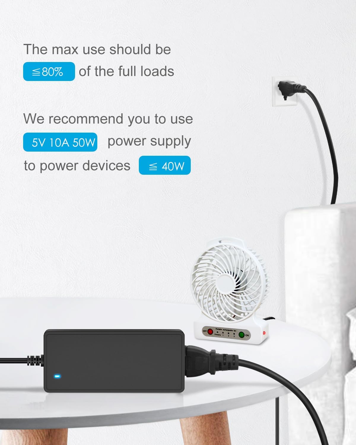 5V 10A 50W DC Power Adapter 5.5×2.5mm