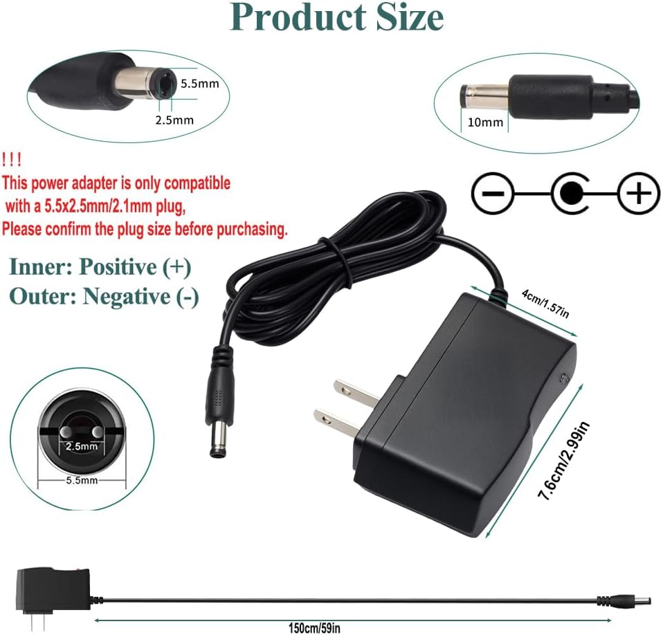 9V 1A Power Supply Adapter