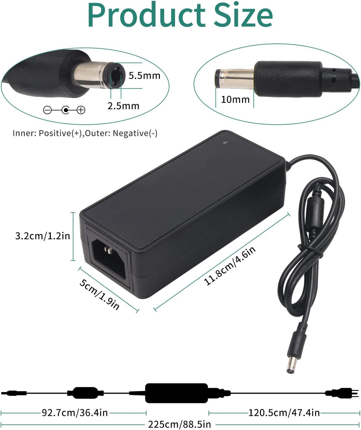 5V 6A 30W DC Power Adapter with Interchangeable Tips