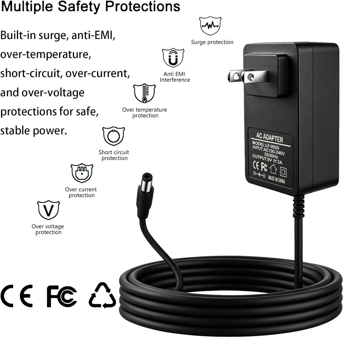 9V 2A Power Supply Adapter
